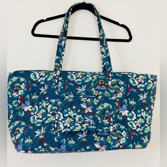Vera Bradley Deluxe Travel Tote with Trolley Sleeve Floral Bursts Duffel… - Picture 7 of 8